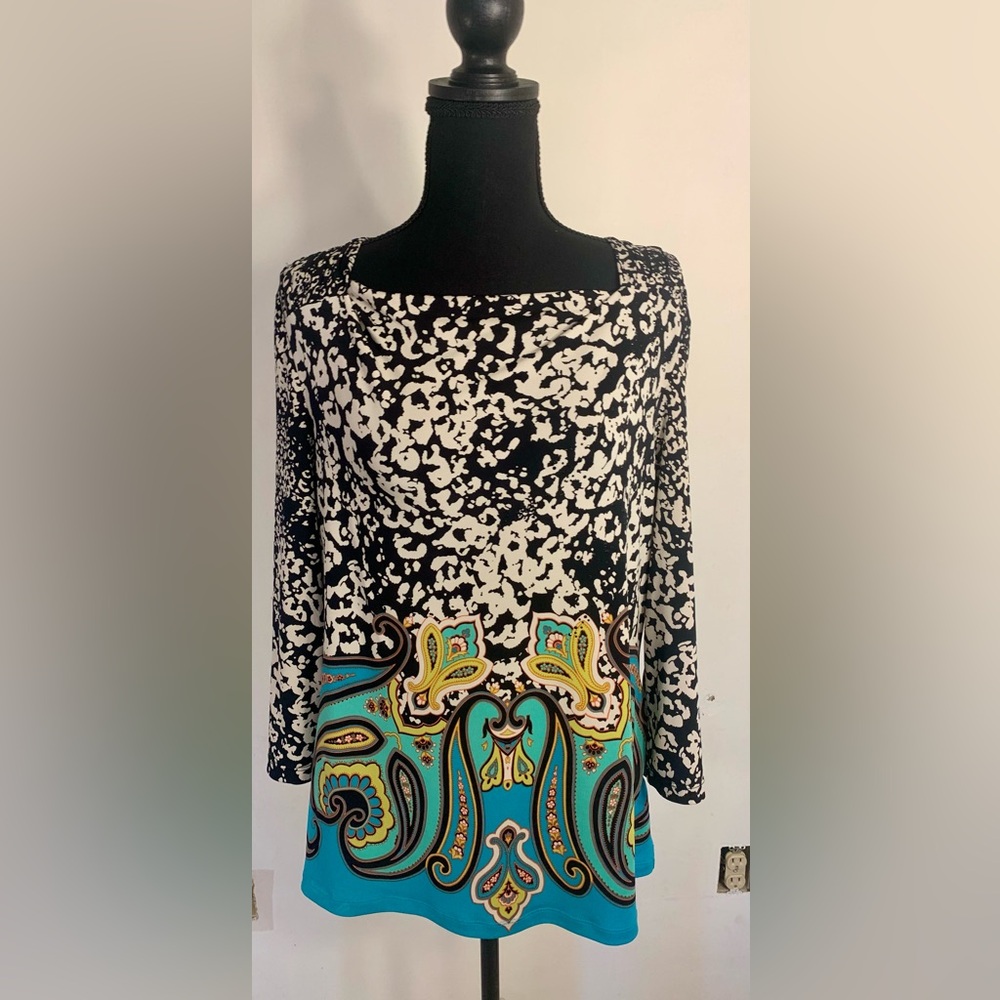 Madison Cowl Neck Leopard & Paisley - Picture 1 of 6